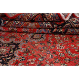 Vintage Floral Red Kashmar Persian Area Rug Handmade Wool Carpet - 9'7" x 12'9"