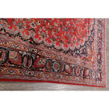 Vintage Floral Red Kashmar Persian Area Rug Handmade Wool Carpet - 9'7" x 12'9"