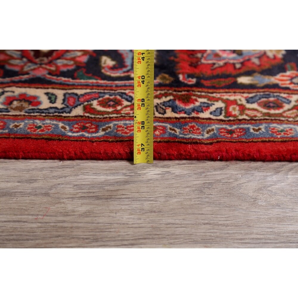 Vintage Floral Red Kashmar Persian Area Rug Handmade Wool Carpet - 9'7" x 12'9"