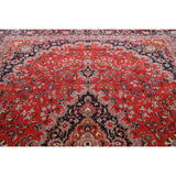 Vintage Floral Red Kashmar Persian Area Rug Handmade Wool Carpet - 9'7" x 12'9"