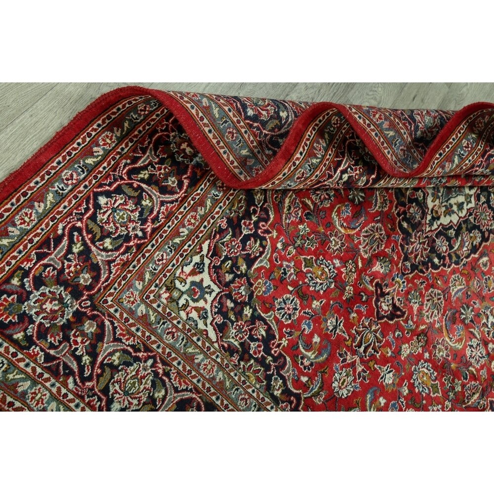 Floral Mashad Persian Home Decor Area Rug Handmade Wool Carpet - 6'6" x 9'4"