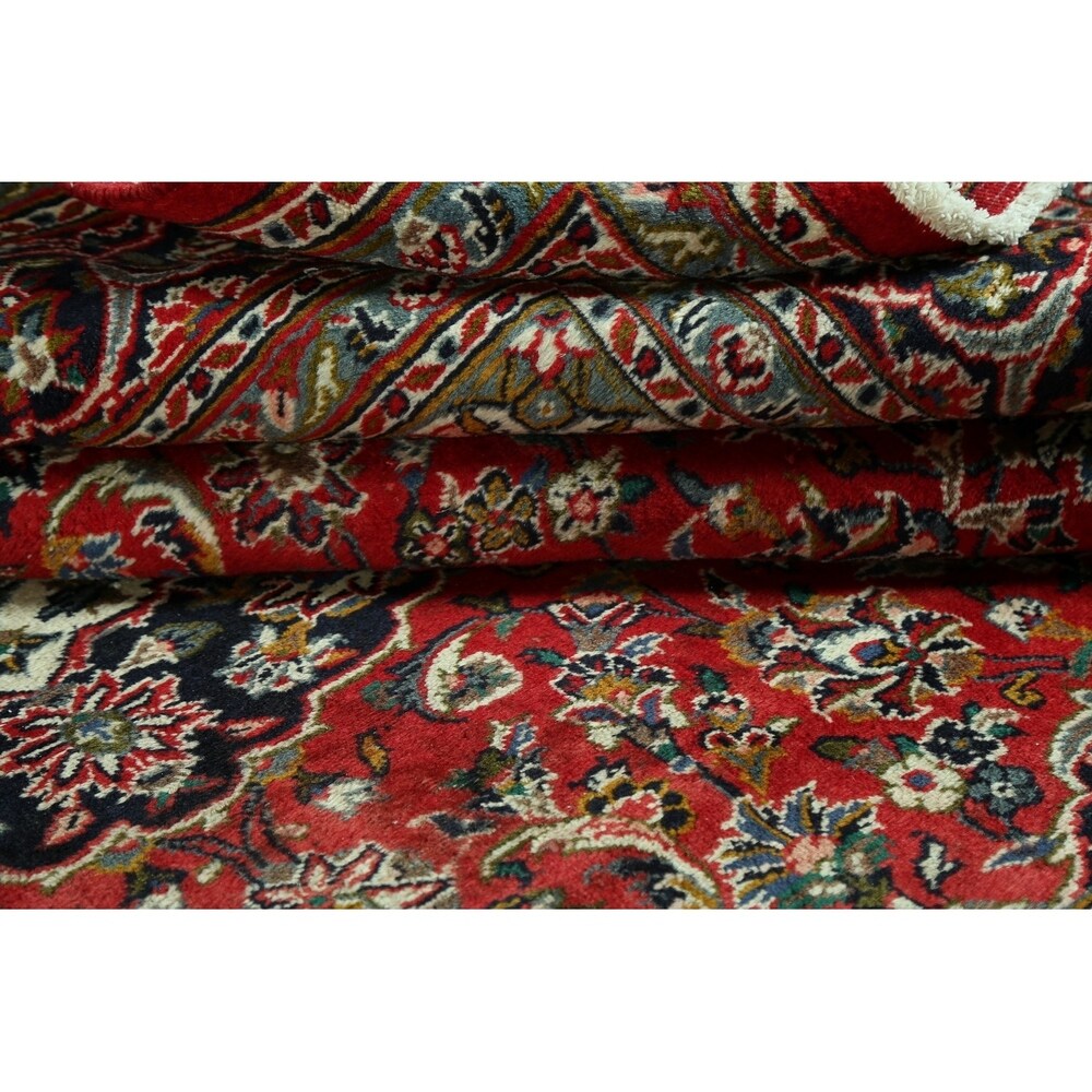 Floral Mashad Persian Home Decor Area Rug Handmade Wool Carpet - 6'6" x 9'4"