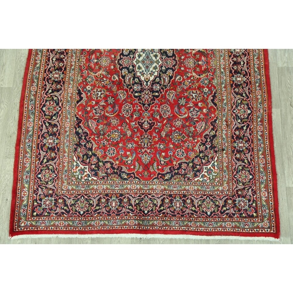 Floral Mashad Persian Home Decor Area Rug Handmade Wool Carpet - 6'6" x 9'4"