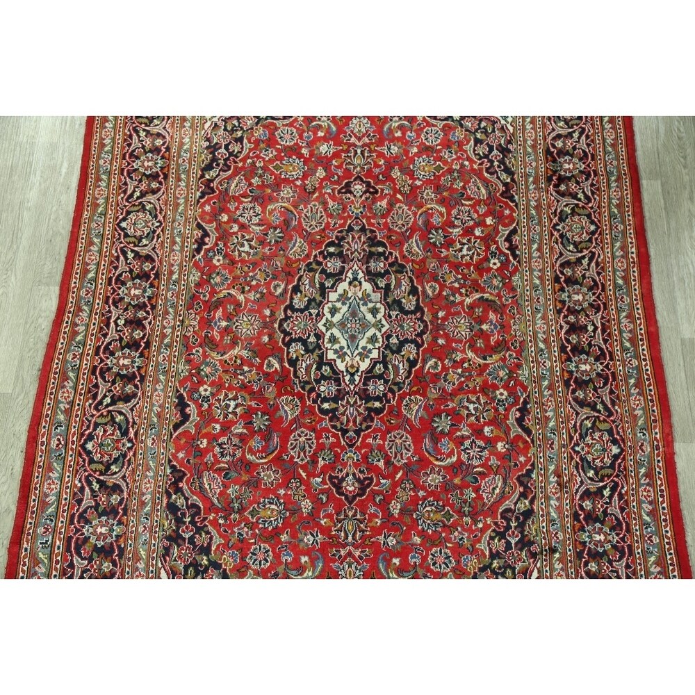Floral Mashad Persian Home Decor Area Rug Handmade Wool Carpet - 6'6" x 9'4"
