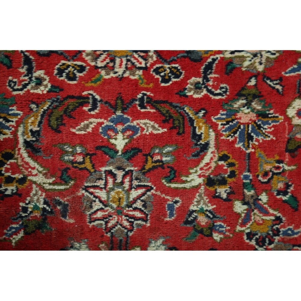 Floral Mashad Persian Home Decor Area Rug Handmade Wool Carpet - 6'6" x 9'4"