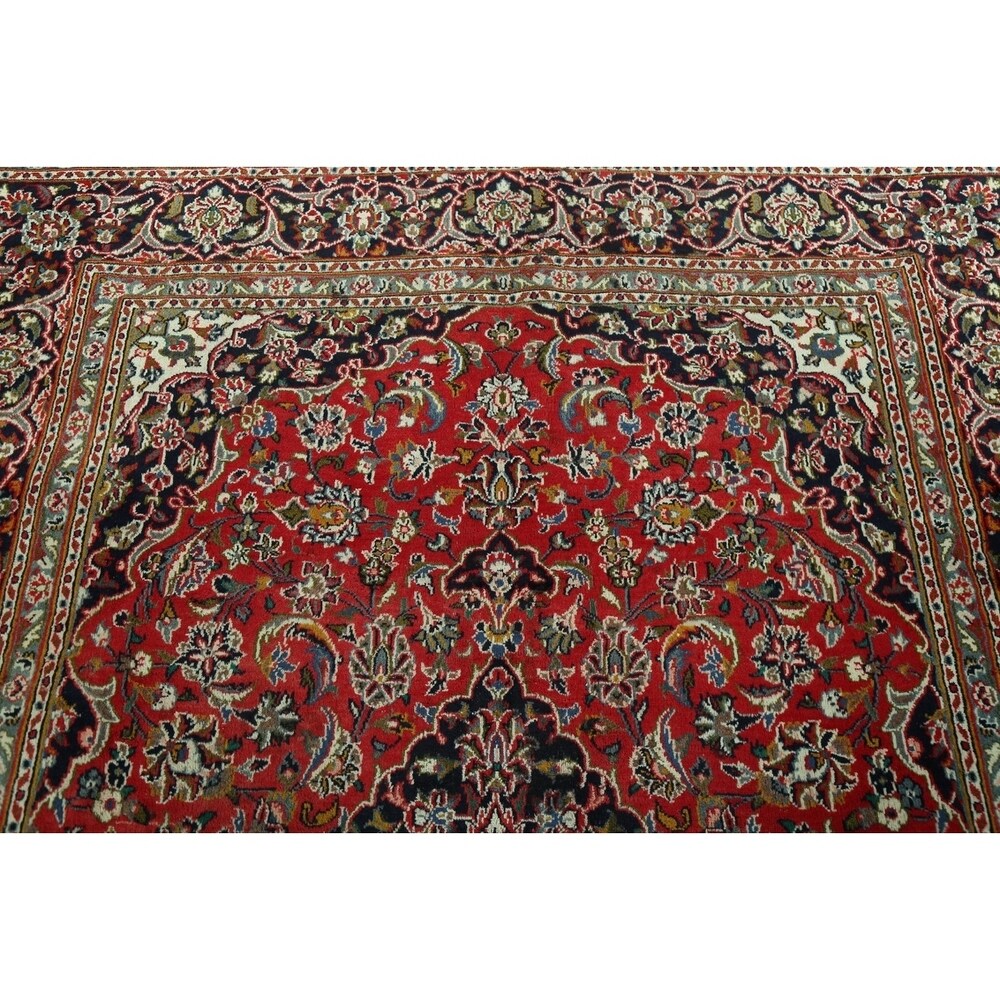 Floral Mashad Persian Home Decor Area Rug Handmade Wool Carpet - 6'6" x 9'4"