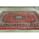 Floral Mashad Persian Home Decor Area Rug Handmade Wool Carpet - 6'6" x 9'4"