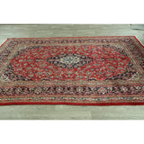 Floral Mashad Persian Home Decor Area Rug Handmade Wool Carpet - 6'6" x 9'4"