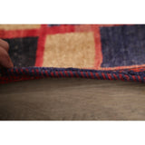 Vintage Gabbeh Checked Hand Knotted Wool Oriental Persian Area Rug - 4'8" x 3'6"