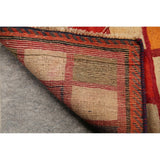 Vintage Gabbeh Checked Hand Knotted Wool Oriental Persian Area Rug - 4'8" x 3'6"