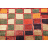 Vintage Gabbeh Checked Hand Knotted Wool Oriental Persian Area Rug - 4'8" x 3'6"