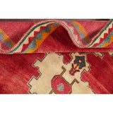 Vintage Gabbeh Geometric Hand Knotted Wool Oriental Persian Area Rug - 4'7" x 3'8"