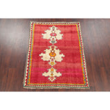 Vintage Gabbeh Geometric Hand Knotted Wool Oriental Persian Area Rug - 4'7" x 3'8"