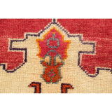 Vintage Gabbeh Geometric Hand Knotted Wool Oriental Persian Area Rug - 4'7" x 3'8"