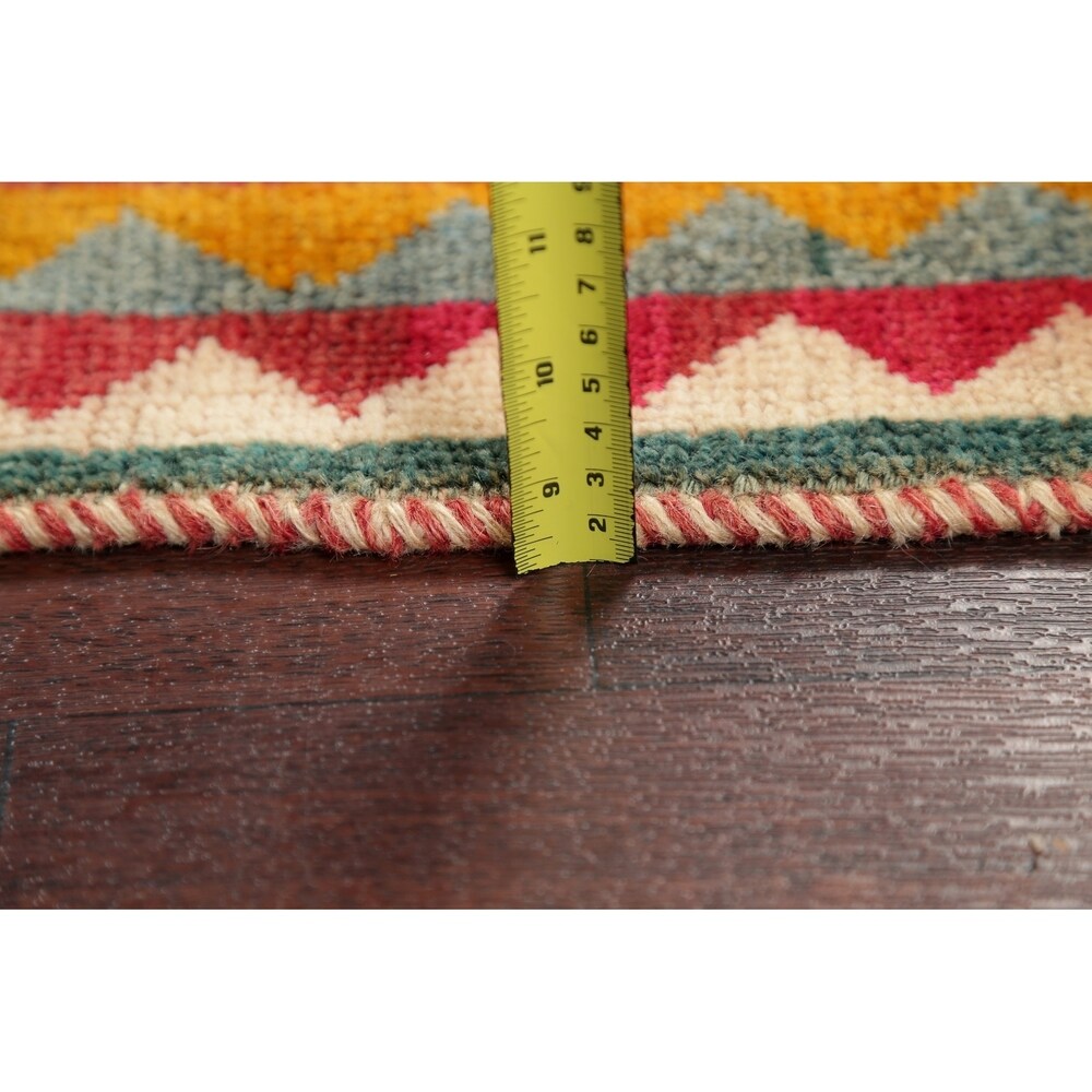 Vintage Gabbeh Geometric Hand Knotted Wool Oriental Persian Area Rug - 4'7" x 3'8"
