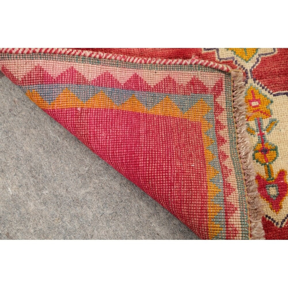 Vintage Gabbeh Geometric Hand Knotted Wool Oriental Persian Area Rug - 4'7" x 3'8"