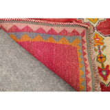 Vintage Gabbeh Geometric Hand Knotted Wool Oriental Persian Area Rug - 4'7" x 3'8"