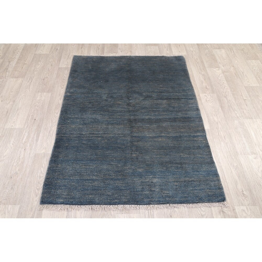 Vintage Gabbeh Modern Solid Handmade Wool Persian Area Rug - 5'1" x 3'8"