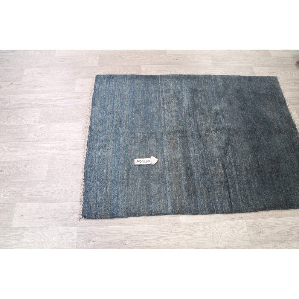 Vintage Gabbeh Modern Solid Handmade Wool Persian Area Rug - 5'1" x 3'8"