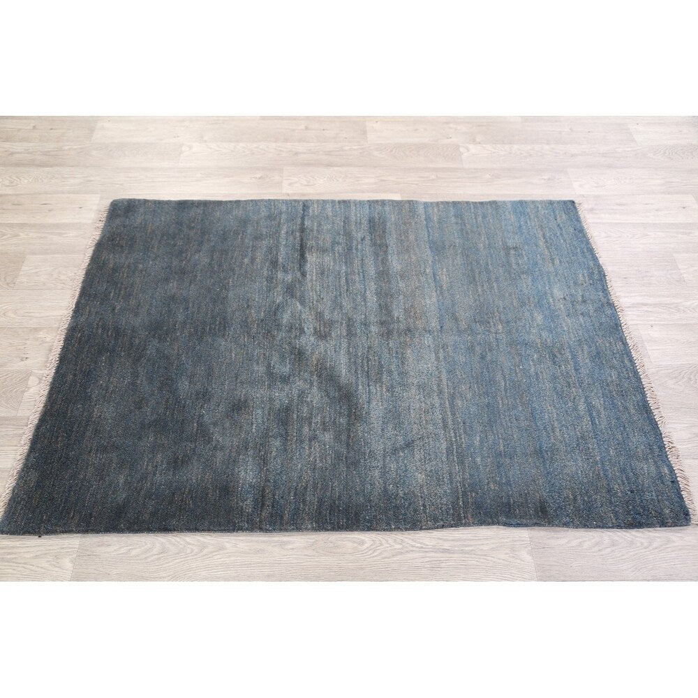 Vintage Gabbeh Modern Solid Handmade Wool Persian Area Rug - 5'1" x 3'8"