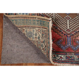 Vintage Geometric Ardebil Persian Runner Rug Handmade Wool Carpet - 3'3" x 10'10"