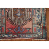 Vintage Geometric Ardebil Persian Runner Rug Handmade Wool Carpet - 3'3" x 10'10"