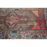 Vintage Geometric Ardebil Persian Runner Rug Handmade Wool Carpet - 3'3" x 10'10"