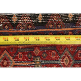 Vintage Geometric Bidjar Persian Runner Rug Hand-Knotted Carpet - 4'3" x 9'0"