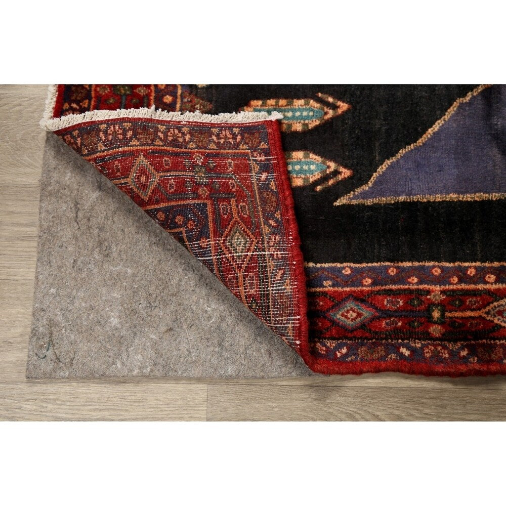 Vintage Geometric Bidjar Persian Runner Rug Hand-Knotted Carpet - 4'3" x 9'0"
