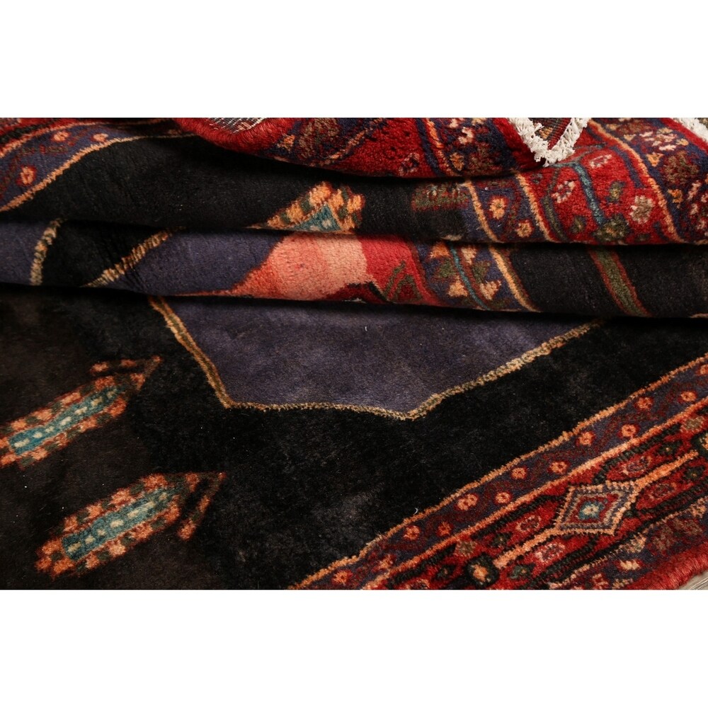Vintage Geometric Bidjar Persian Runner Rug Hand-Knotted Carpet - 4'3" x 9'0"