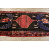 Vintage Geometric Bidjar Persian Runner Rug Hand-Knotted Carpet - 4'3" x 9'0"