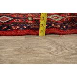 Vintage Geometric Bidjar Persian Runner Rug Hand-Knotted Carpet - 4'3" x 9'0"