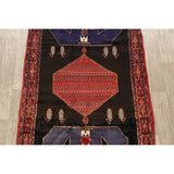 Vintage Geometric Bidjar Persian Runner Rug Hand-Knotted Carpet - 4'3" x 9'0"