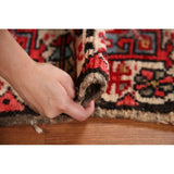Vintage Geometric Gharajeh Persian Rug Handmade Oriental Wool Carpet - 1'8" x 2'6"