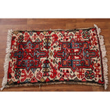 Vintage Geometric Gharajeh Persian Rug Handmade Oriental Wool Carpet - 1'8" x 2'6"