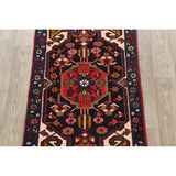 Vintage Geometric Hamedan Persian Area Rug Handmade Wool Carpet - 2'6" x 4'2"