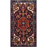 Vintage Geometric Hamedan Persian Area Rug Handmade Wool Carpet - 2'6" x 4'2"