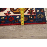 Vintage Geometric Hamedan Persian Area Rug Handmade Wool Carpet - 2'6" x 4'2"