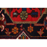 Vintage Geometric Hamedan Persian Area Rug Handmade Wool Carpet - 2'6" x 4'2"
