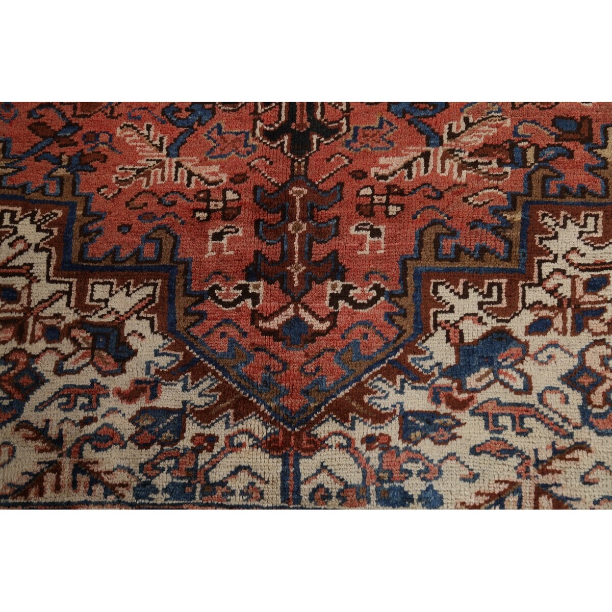 Vintage Geometric Heriz Persian Traditional Wool Area Rug Hand-knotted - 8'7" x 10'9"
