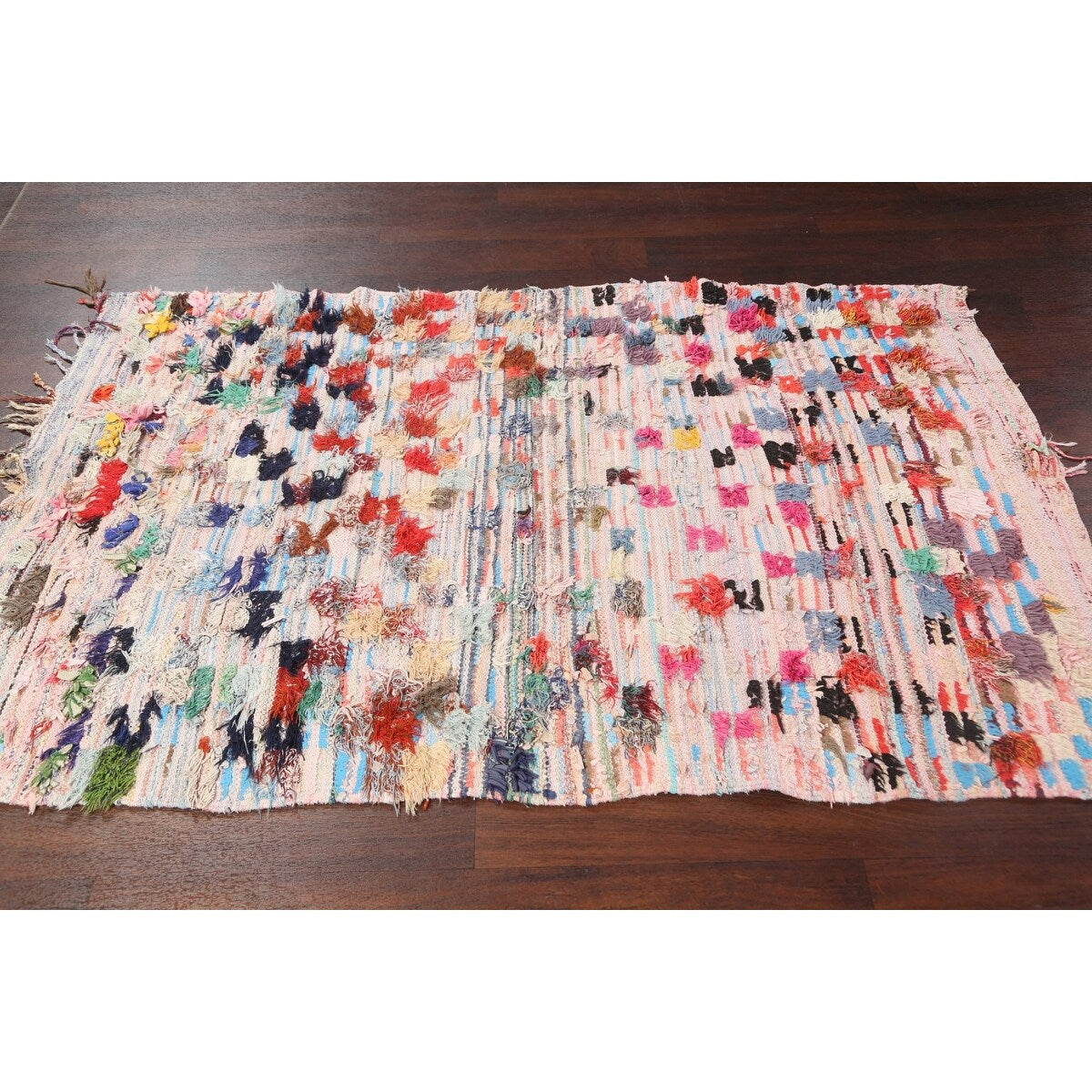 Vintage Contemporary Moroccan Oriental Area Rug Handmade Wool Carpet - 4'0" x 6'0"