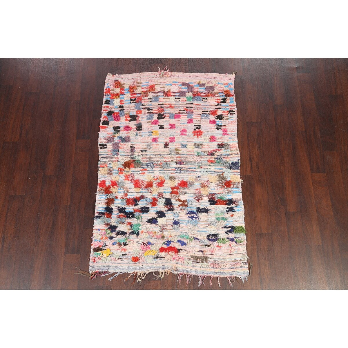 Vintage Contemporary Moroccan Oriental Area Rug Handmade Wool Carpet - 4'0" x 6'0"