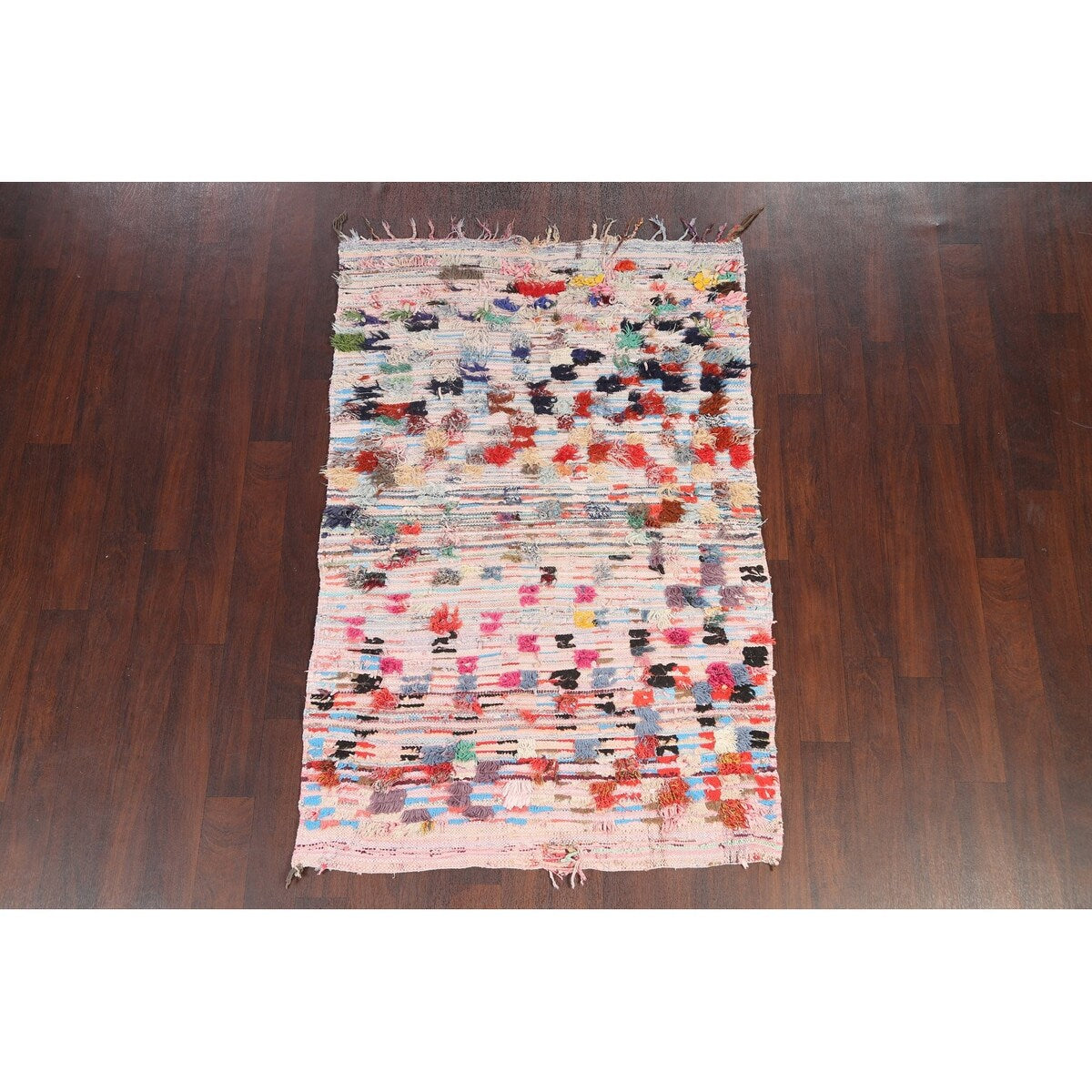Vintage Contemporary Moroccan Oriental Area Rug Handmade Wool Carpet - 4'0" x 6'0"