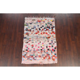 Vintage Contemporary Moroccan Oriental Area Rug Handmade Wool Carpet - 4'0" x 6'0"
