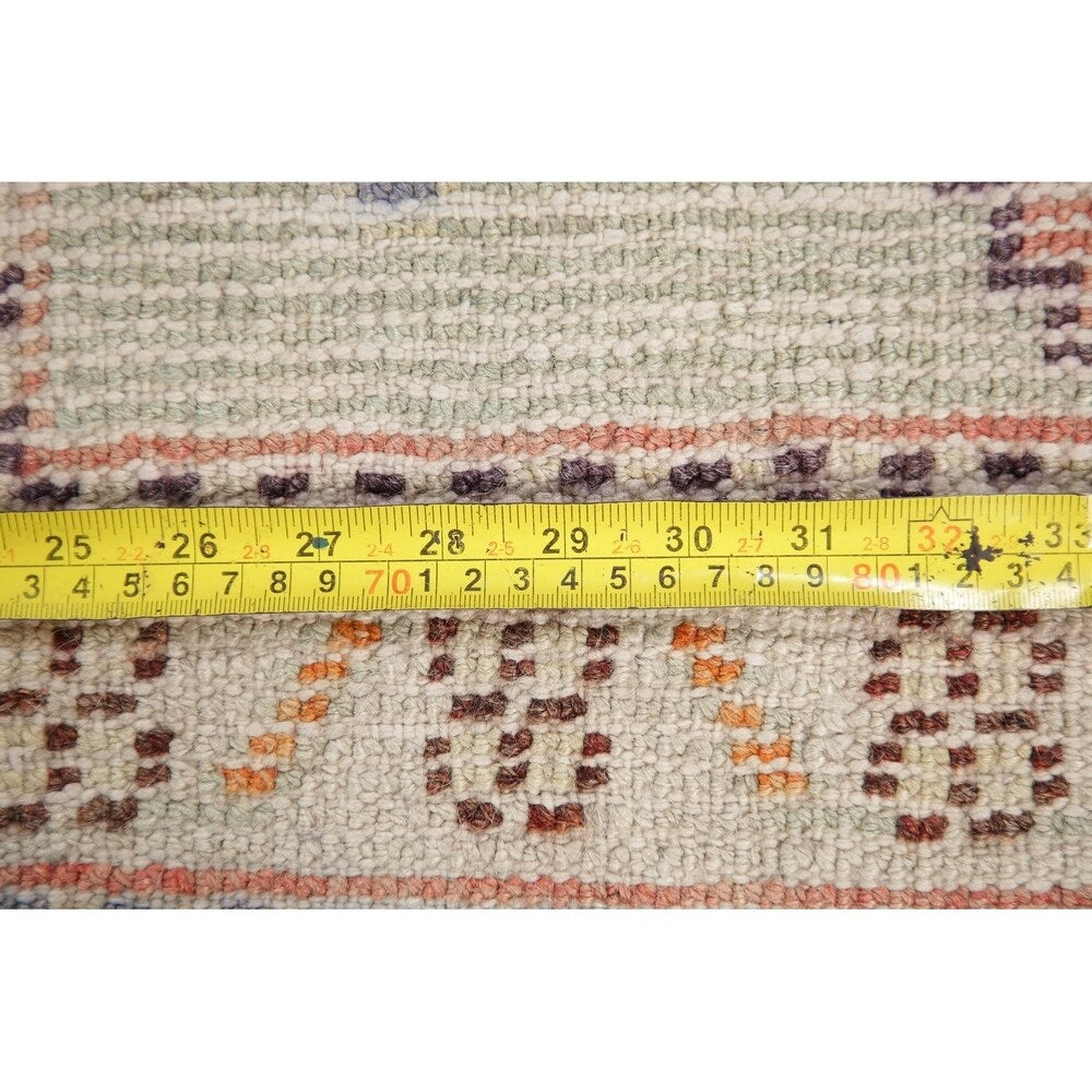 Vintage Geometric Oriental Anatolian Turkish Area Rug Hand-Knotted - 2'10" x 4'6"