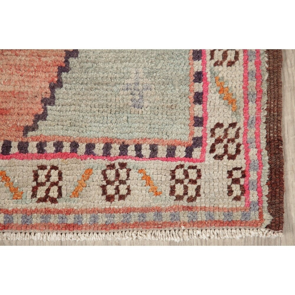 Vintage Geometric Oriental Anatolian Turkish Area Rug Hand-Knotted - 2'10" x 4'6"