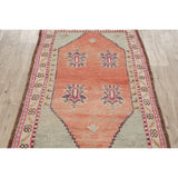 Vintage Geometric Oriental Anatolian Turkish Area Rug Hand-Knotted - 2'10" x 4'6"
