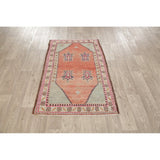 Vintage Geometric Oriental Anatolian Turkish Area Rug Hand-Knotted - 2'10" x 4'6"