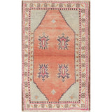 Vintage Geometric Oriental Anatolian Turkish Area Rug Hand-Knotted - 2'10" x 4'6"