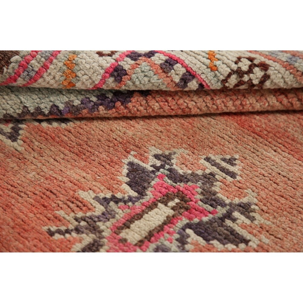 Vintage Geometric Oriental Anatolian Turkish Area Rug Hand-Knotted - 2'10" x 4'6"